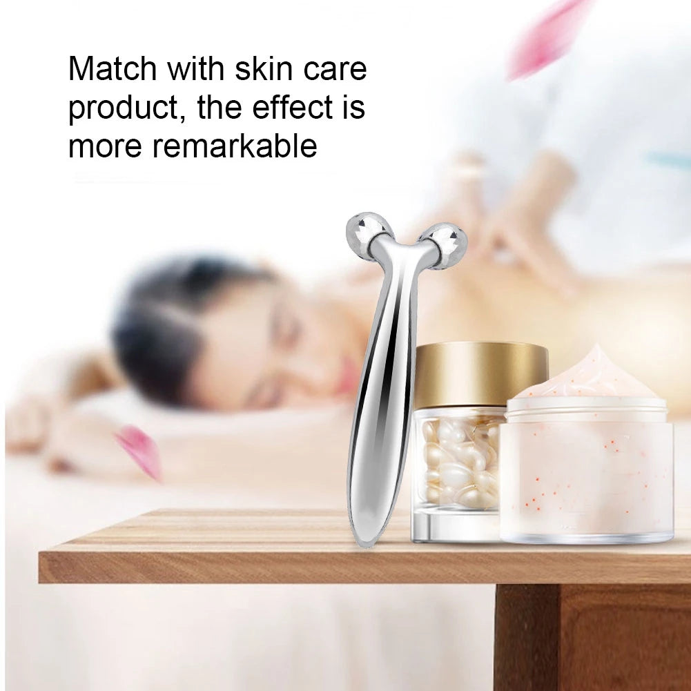 3D Roller Massager Y Shape 360 Rotate Thin Face Body Slimming Shaping Muscles Relaxation Wrinkle Remover Facial Massager Tool