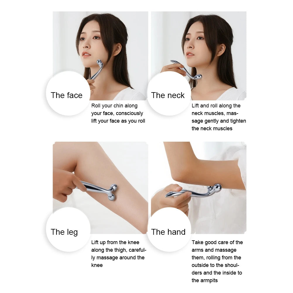 3D Roller Massager Y Shape 360 Rotate Thin Face Body Slimming Shaping Muscles Relaxation Wrinkle Remover Facial Massager Tool