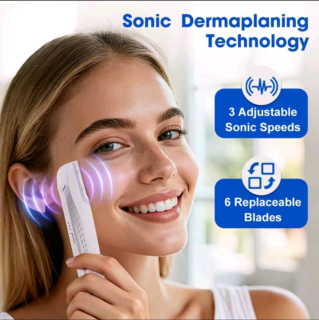 I just found this on AliExpress:  Women's Sonic Rechargeable Dermaplane Razor with Light 6 Replaceable Blades Facial Exfoliation Hair And Fuzz Removal Tool https://a.aliexpress.com/_mKzHwdh