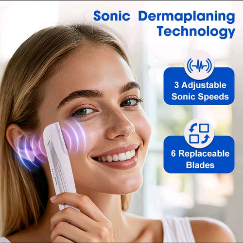 I just found this on AliExpress:  Women's Sonic Rechargeable Dermaplane Razor with Light 6 Replaceable Blades Facial Exfoliation Hair And Fuzz Removal Tool https://a.aliexpress.com/_mKzHwdh